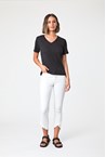 V NECK TEE - blue horiz